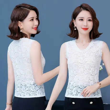 芙黛怡2022新款四季无袖背心女打底衫假领子T恤吊带时尚百搭上衣图片