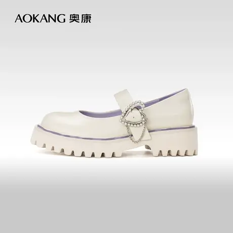 奥康女鞋 春秋款女士单鞋玛丽珍小皮鞋真皮舒适气质百搭潮商品大图