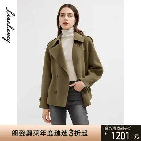 朗姿重磅850全羊毛大衣女法式复古秋冬新款毛呢外套高级感商品大图