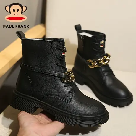 Paul Frank/大嘴猴马丁靴2022年新款女百搭冬季加绒英伦风短靴子商品大图