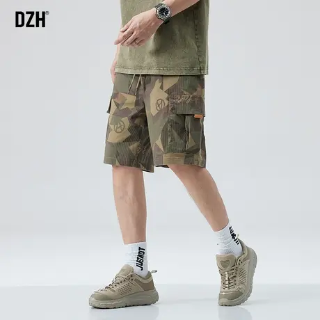 男士迷彩五分裤男款夏外穿潮牌休闲工装短裤宽松半截裤2023年新款商品大图