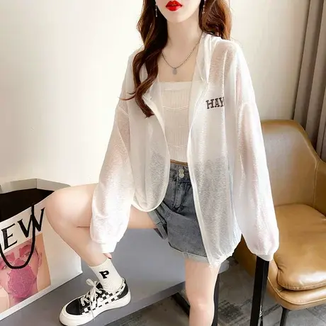 小个子透气防晒衣女夏季韩版宽松大码女装冰丝薄款开衫空调衫外套商品大图