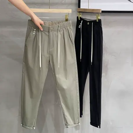 冰丝休闲裤男直筒宽松潮牌垂感商务工装长裤子男士西裤夏季薄款商品大图