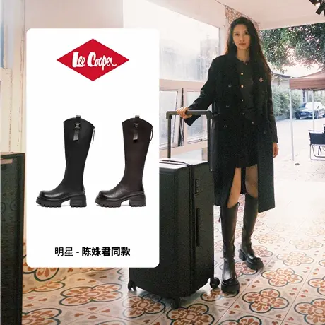 Lee Cooper【陈姝君同款】2024秋冬新款马丁靴女厚底长筒靴骑士靴图片