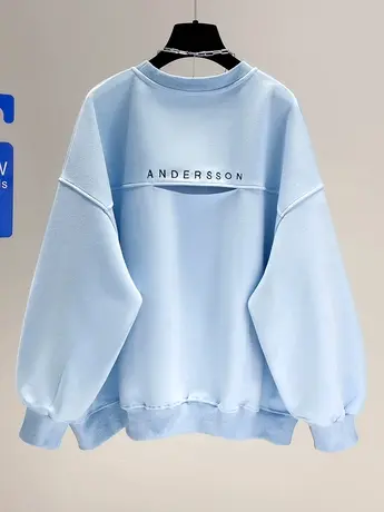 2023秋季韩版新款秋冬卫衣宽松中长款ins长袖上衣薄款外套女装潮商品大图