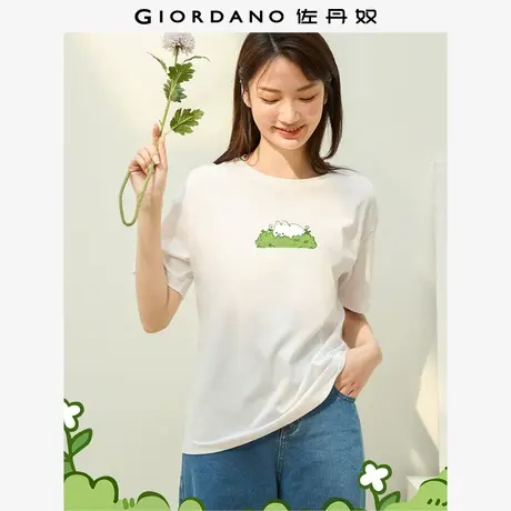 佐丹奴T恤女装印花纯棉圆领短袖T恤 69394062商品大图