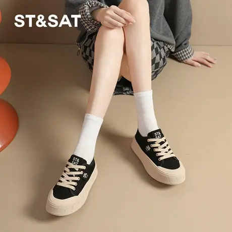 星期六厚底德训鞋女款2025新款秋季百搭休闲运动板鞋小白鞋阿甘鞋商品大图
