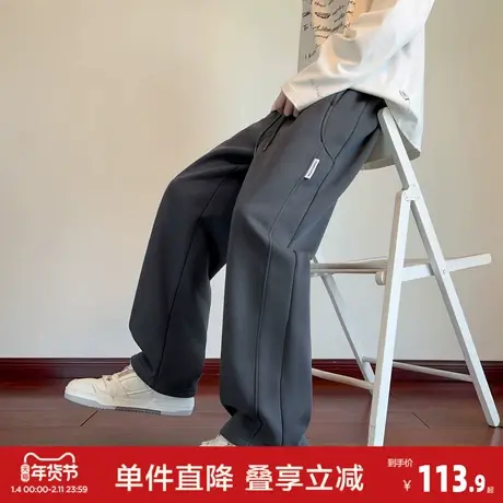 唐狮2026秋冬季男休闲裤针织直筒裤长裤休闲裤男针织直筒长裤商品大图