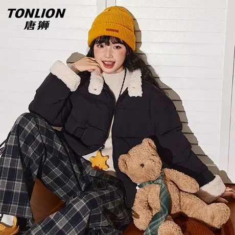 唐狮黑色立领棉服女款2026新款爆款棉衣秋冬季加厚棉袄外套女VB图片