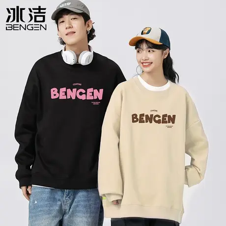 冰洁圆领卫衣2023秋冬季新款男女情侣装时尚可爱宽松长袖上衣SFH商品大图