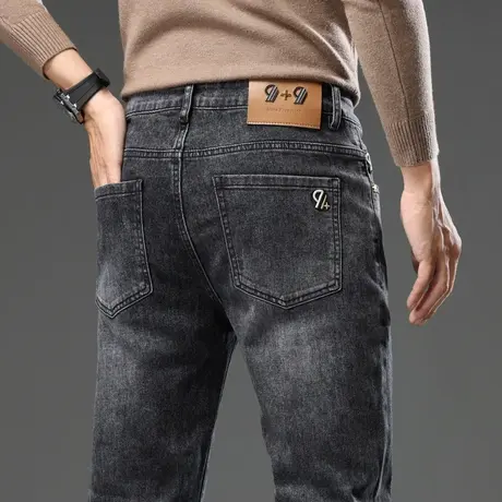 痞帅弹力小直筒男裤子秋季潮流百搭日系潮牌休闲牛仔裤春秋款男装商品大图