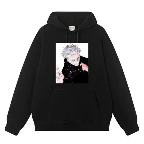 秀洛咒术回战五条悟卡通动漫连帽卫衣男加绒加厚外衣服cos服男装商品大图