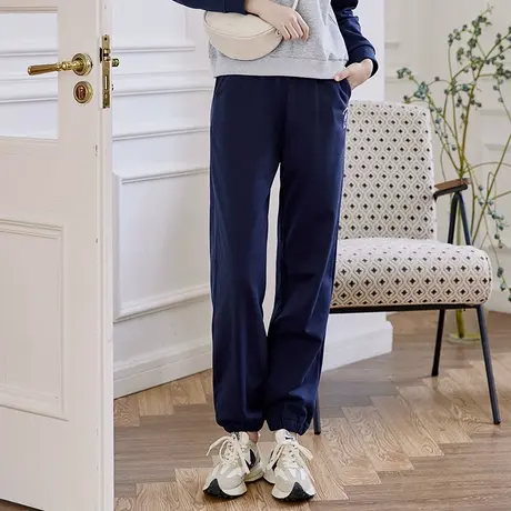 艾路丝婷弹力松紧腰头窄脚裤女2023年秋季新款商品大图