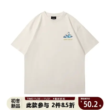 美式卡通可爱史迪奇男短袖2023夏季新款纯棉休闲通勤上衣商品大图