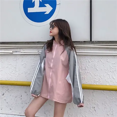 春夏季2021年新款韩版百搭防晒服夹克学生薄款外套女棒球服ins潮图片