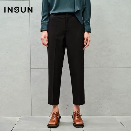 INSUN恩裳线上专选冬季垂感休闲裤抗皱九分西裤图片