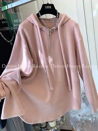 美拉德绒连帽衫打底衫T恤内搭今年流行上衣女2023秋冬新款爆款图片