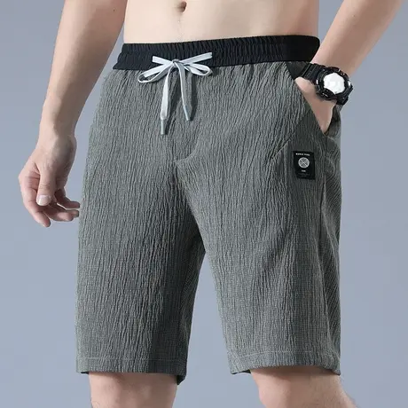 夏季超薄款冰丝运动裤男士休闲短裤男潮外穿夏天中裤宽松弹力裤子商品大图