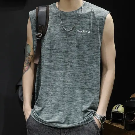 冰丝t恤背心男夏季速干坎肩男士无袖跨栏运动健身篮球男款大码薄图片