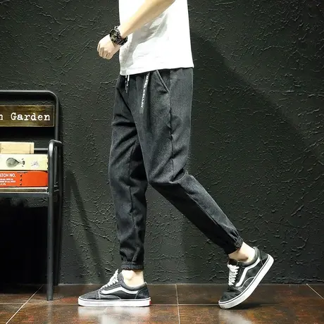 男裤子韩版潮流秋冬季新款小脚男士休闲裤宽松百搭男生束脚哈伦裤商品大图