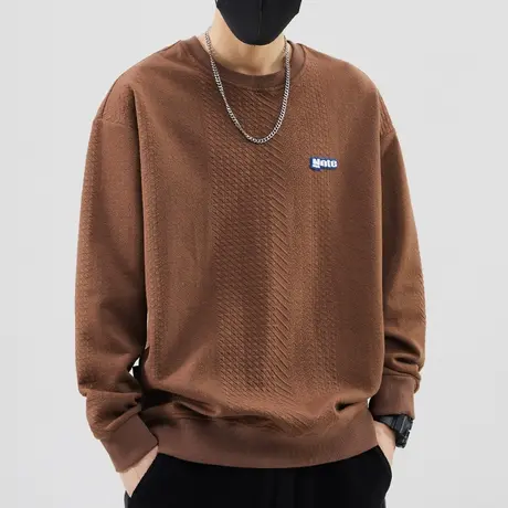 春秋款男士高级感长袖打底衫春季重磅情侣装圆领卫衣2024新款上衣商品大图