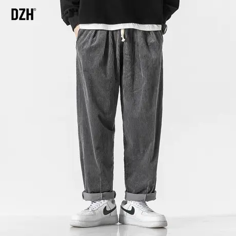 男士重磅灯芯绒裤子男秋季纯色休闲直筒裤宽松运动裤ins潮牌男裤商品大图