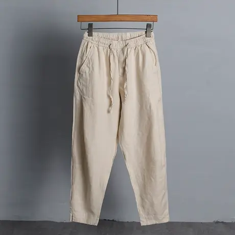 亚麻裤男宽松棉麻男士休闲裤夏季小脚阔腿男裤夏裤麻裤子长裤薄款商品大图