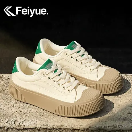 feiyue/飞跃厚底休闲饼干鞋女2024春季新款复古简约百搭帆布鞋813图片