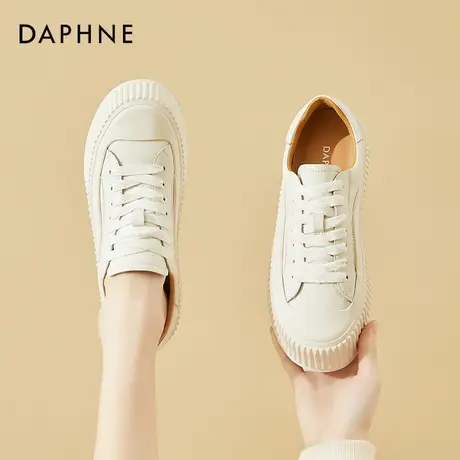 达芙妮小白鞋新款夏季女鞋厚底松糕2022春季真皮饼干皮面运动板鞋图片