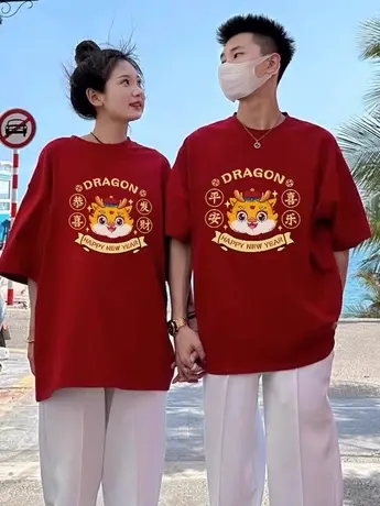 潮牌高级感小众情侣春秋季装2024新款纯棉短袖T恤可设计定制上衣图片