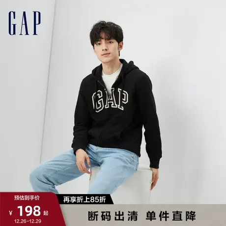 Gap男女装2024春季新款学院风V领大G卫衣开衫宽松情侣外套892189图片