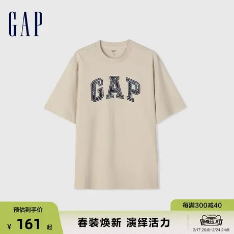 Gap男女装春季2024新款LOGO设计感字母经典圆领纯棉短袖T恤885842图片