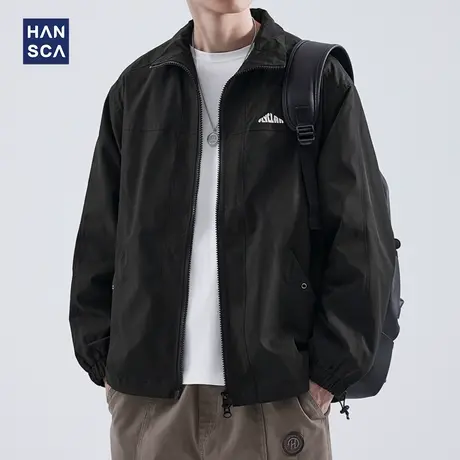 hansca日系户外复古工装夹克男秋季新款印花防风防水宽松休闲外套商品大图