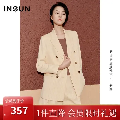 恩裳春季醋酸棉舒适肌理条纹感毛针织衫女图片