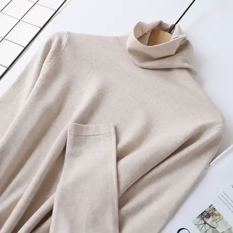 高领打底衫女内搭秋冬百搭洋气长袖羊毛针织修身堆堆基础遮肚纯色商品大图