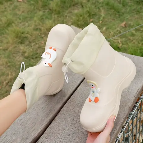 女式雨鞋2023新款学生雨靴束口胶鞋防雨套鞋卡通防水防滑轻便水鞋商品大图