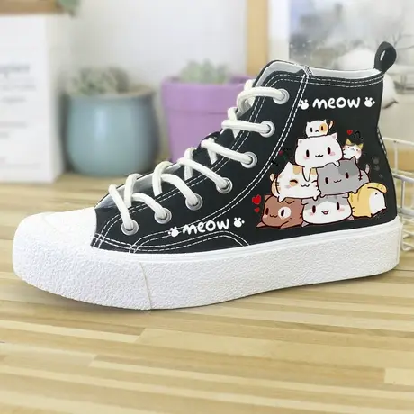 高帮鞋帆布鞋子女鞋2023夏秋板鞋韩版百搭学生休闲运动鞋球鞋潮款图片