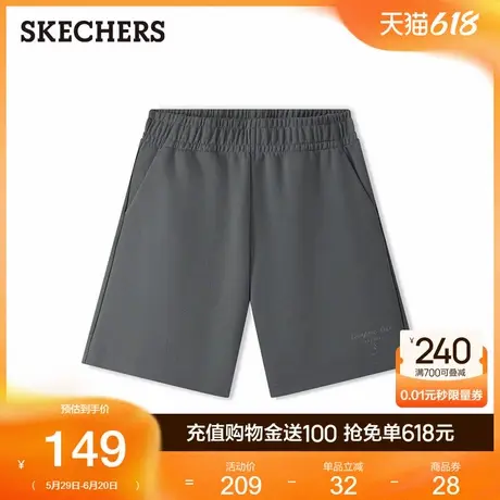Skechers斯凯奇2025夏季新款短裤休闲针织裤子舒适百搭松紧裤腰商品大图