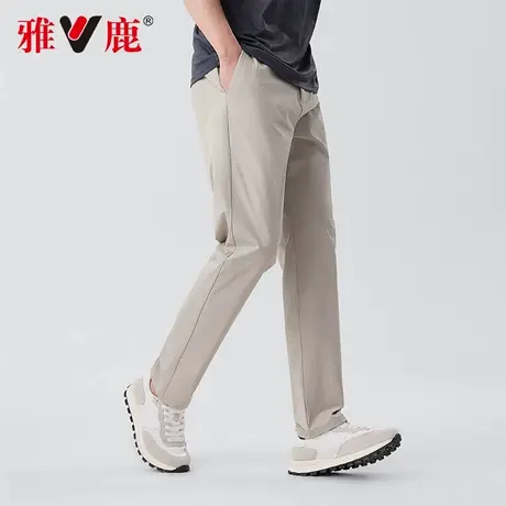 雅鹿夏季2025新款速干透气休闲裤男士商务百搭弹力直筒西裤男款图片