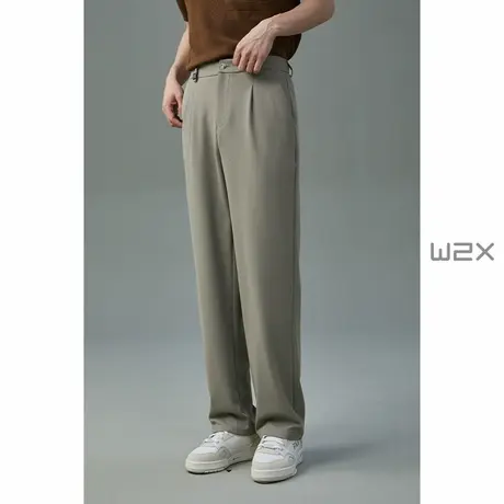 w2x2024新款夏季薄款直筒宽松休闲裤男商务休闲西装裤青年长裤子商品大图