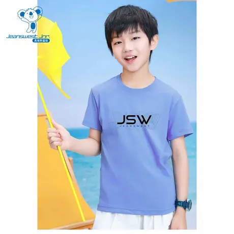 XK真维斯童2025夏季新款男女童同款圆领短袖T恤印花上衣图片