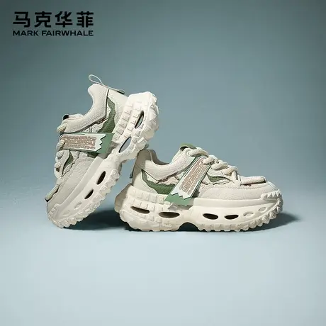 马克华菲厚底老爹鞋女2025夏季新款时尚透气增高情侣运动休闲鞋女商品大图