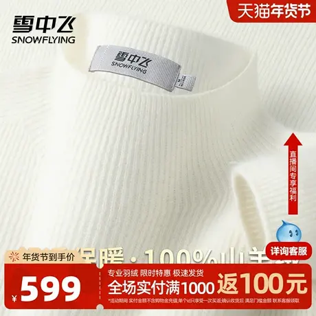 雪中飞【柔软舒适&100%山羊绒】秋冬款半高领纯色内搭女羊绒衫W图片