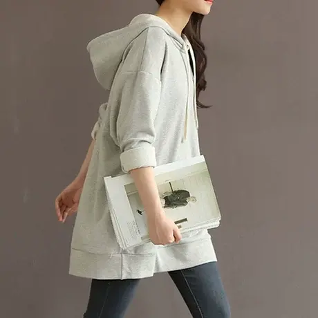 【断码清仓】胖妹妹复古宽松连帽休闲卫衣商品大图