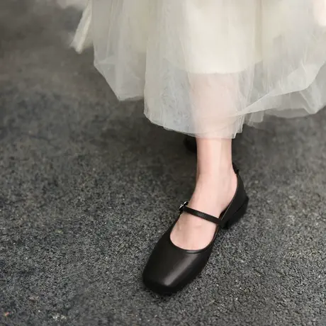 Artmu阿木真皮玛丽珍女鞋晚晚风温柔鞋低跟单鞋女2023新款夏季商品大图