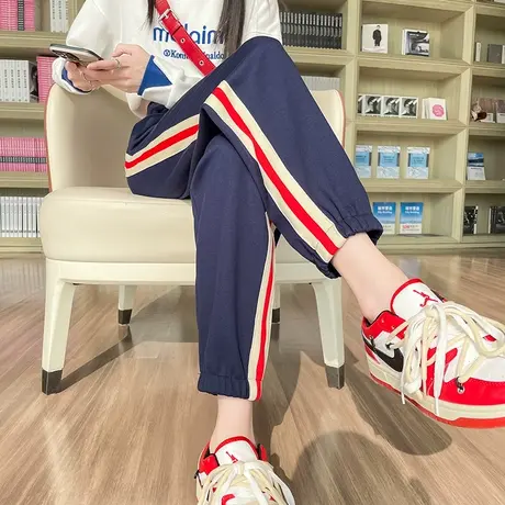 校服运动裤女2024年新款小个子宽松束脚休闲灯笼裤卫裤春秋ins潮图片