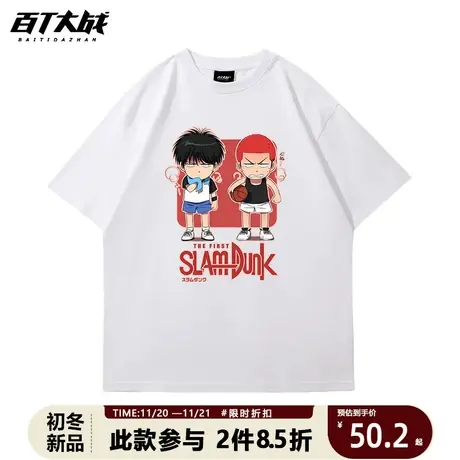 灌篮高手T恤Q版樱木花道短袖流川枫搞笑上衣日系卡通新款韩版T恤商品大图