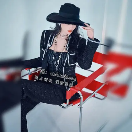 VJE秋冬女装设计感小西服新款小香风气质减龄粗花呢外套图片
