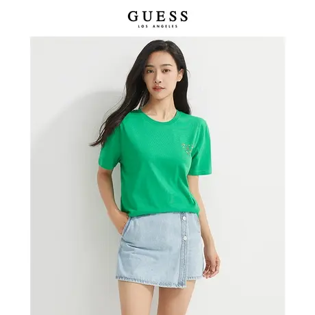 GUESS情侣款小众设计纯棉遮肉短袖T恤上衣-M2GI78R6O00商品大图