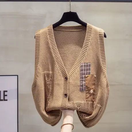 v领针织开衫马甲背心女2025春秋新款宽松外穿马夹外搭毛衣坎肩潮商品大图